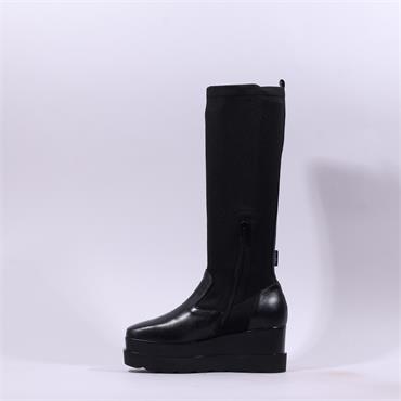 Marco Moreo Vienna Platform Long Boot - Black Stretch